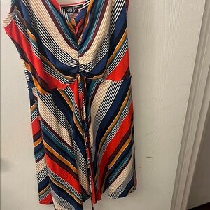 VENUS // multiColor Striped skater Dress